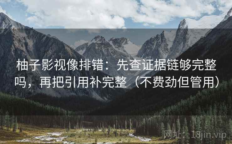 柚子影视像排错:先查证据链够完整吗,再把引用补完整(不费劲但管用) 柚子影视像排错:先查证据链够完整吗,再把引用补完整(不费劲但管用)